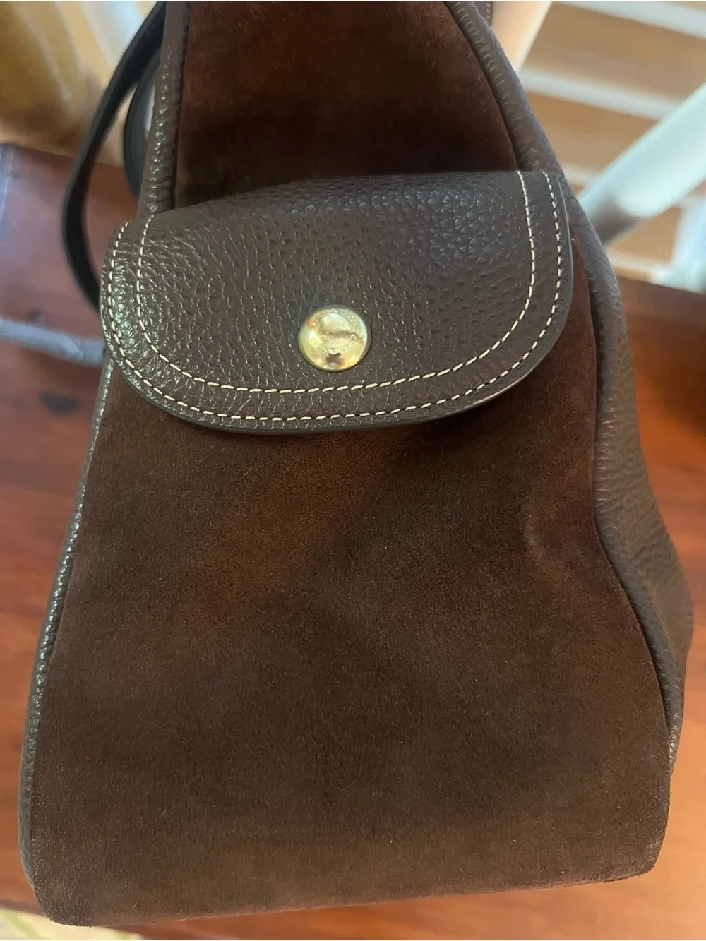 Dark Brown Leather Coach Bag with additional/original shoulder strap